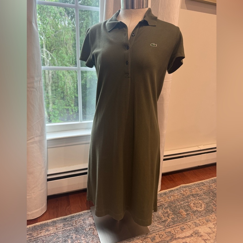 Lacoste Green Buttoned Polo Mini Dress